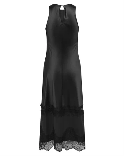 Only - ONLIndona Long Lace Satin Kjole - Black